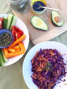 Chopped vegetables in a white dish - Goodness Me Nutrition