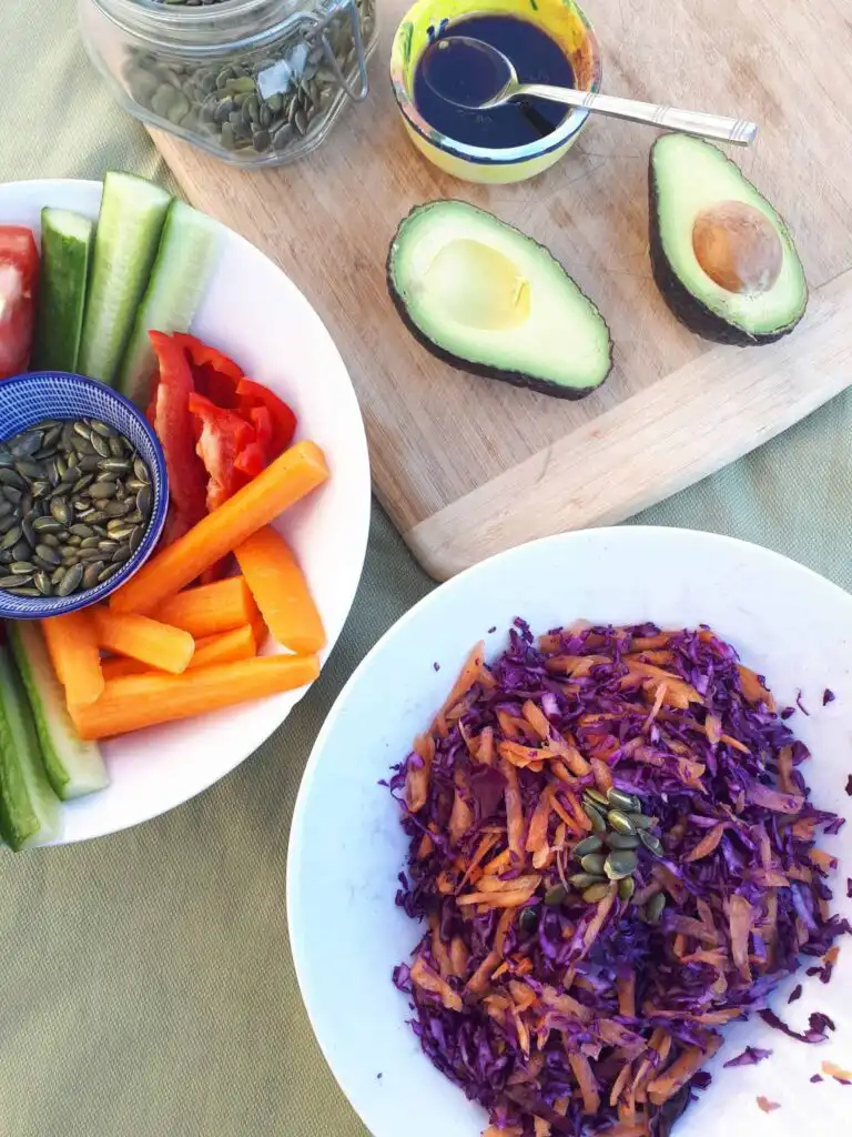 Chopped vegetables in a white dish - Goodness Me Nutrition