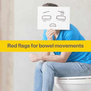 person in light blue jeans and mid blue t-shirt sitting on a toilet holding a piece of paper with a cartoon sad face sketched in front of their head