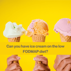 Yellow background with a close up of three white people's hands each holding a cone with a scoop of ice cream at the top. The colours are pale pink, orange and yellow ice cream. 