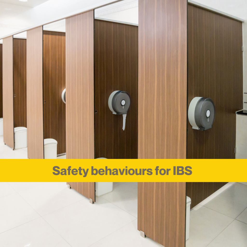 IBS toilet anxiety: are your coping habits making symptoms worse? 1 toilet stalls with brown wooden doors, all open. Words Why do I keep going back to the toilet with IBS?